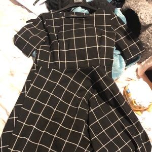 Black Dress with grey strips